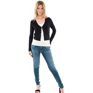 Morgan Vest met lange mouwen en V-hals, Marineblauw, S