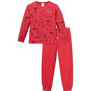Schiesser Meisjespyjama met lange mouwen, rood (500), 128 cm