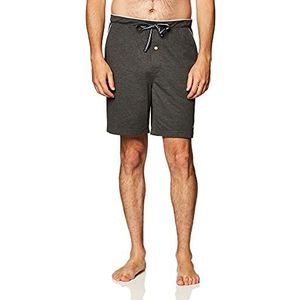 Nautica Men's Soft Knit Elastic Waistband Sleep Lounge Short, Charcoal Heather, Medium