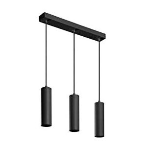 GTV lighting - Hanglamp LED TRESOS II voor Scandinavische minimalistische of moderne binnenruimtes - Verstelbare kabellengte - 3xGU10, aluminium, IP20, max. 3x20W, zwart