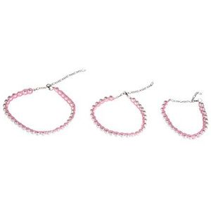 MICHI SC70 Crochet ketting roze M 24-30 cm (9-12"") halsketting voor honden