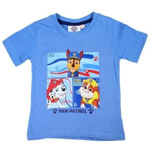 Paw Patrol, T-shirt, jongens, meisjes, (2 tot 8 jaar), poloshirt, tanktop, overhemd, bedrukt, kleding, uniseks, kinderen, sport, ademend, model PAW36-0706 S1-3A, Blauw, 3 Jaar
