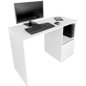 Duérmete Online wit, 110 cm (B) x 46 cm (D) x 73,5 cm (H) bureau, computertafel, verwerking, praktisch en functioneel, afmetingen hout