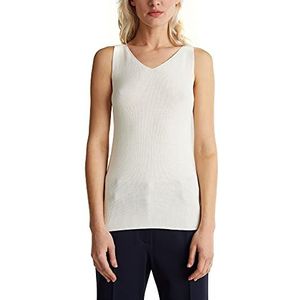 ESPRIT Collection Met Tencel™: gebreide top met V-hals, Off White (110), M