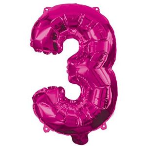 Procos 92489 - folieballon getal roze, grootte 95 cm, helium, cijferballon, verjaardag, decoratie, jubileum, feest