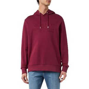 GANT REG Tonal Shield Hoodie, Rich Wine, XL