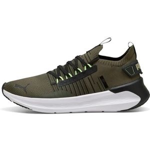 Puma - Dark Olive/Black/Fizzy Light - Hardloopschoenen - Vetersluiting - Laag