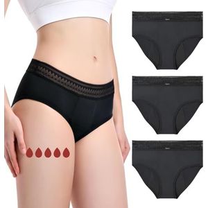 Carer Menstruatie-ondergoed voor sterke bloedingen, menstruatieondergoed met kant, 50 ml, ultra-snelle absorptie-pad, duurzaam en herbruikbaar, maat 3XL