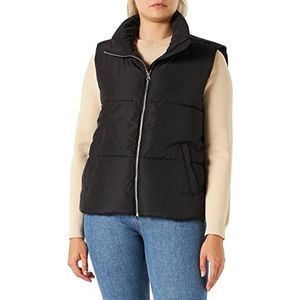 JDY Dames Jdynewerica Short Waistcoat OTW Noos Vest, Zwart/detail: ZILVER Zipper, L