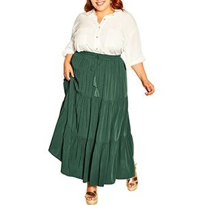 CITY CHIC Vrouwen Plus Size Rok Gelaagd, Groen, 48 NL/Plus