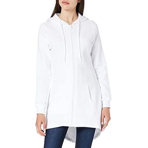 Build Your Brand Hoodie - Wit - Dames met Ritssluiting en Capuchon