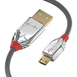 LINDY 36652 2m USB 2.0 type A aan Micro-B kabel, Cromo Line antraciet