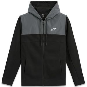 Alpinestars Reckoning Hoodie Sweatshirt met capuchon voor heren, zwart/grijs metallic, S, Zwart/Grijs Metallic, S