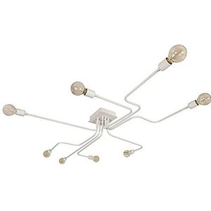 Homemania S599WHITE plafondlamp, metaal, wit, elektrostatische kleur, 180 x 120 x 15 cm, 8 x E27, max. 60 W