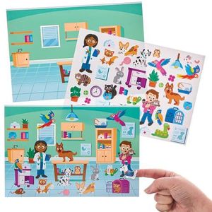 Baker Ross FN070 Dierenarts Stickers - Set van 5, Zelfklevende Stickers voor Kinderen, Knutselen voor Kinderen, Stickers voor Kinderen