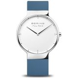 Bering Herenhorloge Analoog Quartz Met Siliconen Horlogeband, 15540-700, Blauw