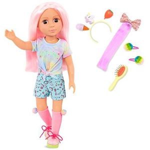 Glitter Girls Pop om te kapselen, Nixie, beweegbare 36 cm pop met extensions, haarspelden, kleding, accessoires, speelgoed vanaf 3 jaar (15 delen)