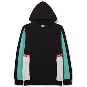 United Colors of Benetton C/CAPP. M/L 3J68C200W sweatshirt met capuchon, zwart met band melange 100, El Baby