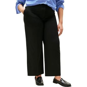 TOMMY HILFIGER Dames CRV LW BI-STRETCH WIDE CROP PNT WW0WW46086, zwart, 46, Zwart (zwart), 72 NL