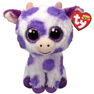 Ty Ethel Cow Beanie Boo Regular - Squishy Beanie Baby Zachte Pluche Speelgoed - Collectible Knuffel Teddy