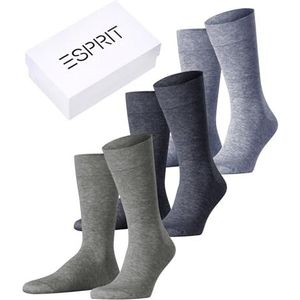 Esprit Heren Solid Mix 3-Pack Sokken ademend biologisch Katoen Lyocell Versterkte herensokken Huidvriendelijk Duurzaam Effen Voor Dagelijks Zakelijk Multipack Multipack 2 Paar