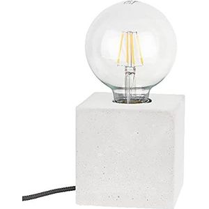 Homemania Bureaulamp Shape Basis – bureau, nachtkastje – wit, cement, 10 x 10 x 10 cm