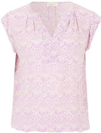 Cartoon - Blouse - Geel / Oudroze - Blouseshirt - Normale Pasvorm