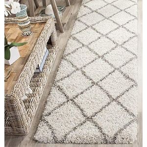 Safavieh Hudson Shag-Collection SGH281A 5,1 cm dik diamantroostertapijt, 3 x 36 cm Shag 2' 3"" x 6' ivoor/grijs