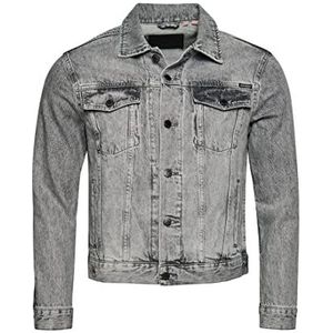 Superdry Highwayman Trucker Denim Jacket voor heren, grijs, M