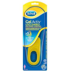 Scholl GelActiv Gel-inlegzolen voor dames, voor dagelijks gebruik, comfort voor de hele dag, verpakking van 2, maat 35,5-40,5