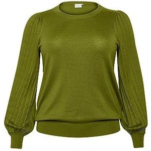 Kaffe Curve Plus-Size damestrui, relaxed, pasvorm, lange mouwen, ronde hals, dames, Calla Green, S grote maten