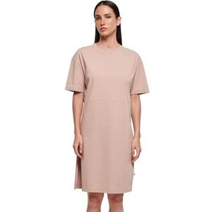 Build Your Brand Dames Organic Oversized Slit Tee Jurk Dames Jurk, Duskroos, XL