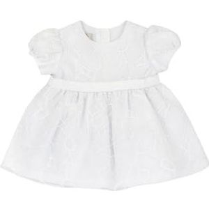 Chicco, Elegante babyjurk met korte mouwen, ideaal voor evenementen, feestjes of andere gelegenheden, ontworpen in Italië, babykleding van 0-24 maanden, cadeau-idee voor geboorte, Wit, 3 Maanden