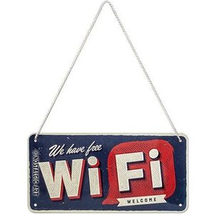 Hangend Free Wi-Fi Metalen Bord - 10 x 20 cm