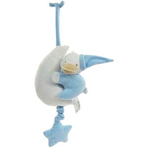 Kögler 20321 - pluche speelgoed eend met maan in blauw, ca. 46 x 17 cm groot, knuffelig zachte inslaaphulp voor baby's, speelt een rustgevende melodie, ideaal voor bed en kinderwagen
