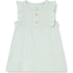 NAME IT Nbfhubbi Ss Dress jerseyjurk voor babymeisjes, groen, 74 cm