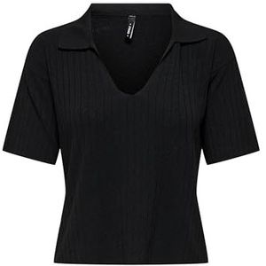 ONLY Dames Onlthelma SS Polo KNT, zwart, XL
