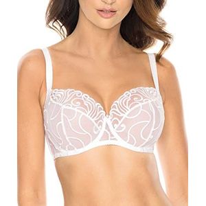 Gorteks Dames Fiore Bra, Clear White, 40DD, CLEAR WHITE, 90E