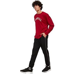 Trendyol voor mannen Sweatpants Zwarte mannelijke normale pasvorm tire Trotted Bia, Zwart, XL