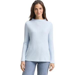 TOM TAILOR - Shirt - Pastelblauw - Lange Mouw - Normale Pasvorm