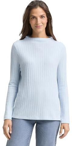 TOM TAILOR - Shirt - Pastelblauw - Lange Mouw - Normale Pasvorm