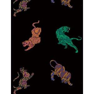 ONLALMA Life Poly S/S V-hals TOP AOP, Zwart/Aop: 586 Swirl Tiger, XS