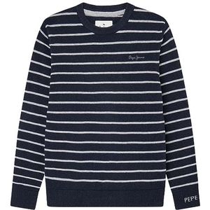 Pepe Jeans Tottenham Stripes Trui Trui voor jongens, Blauw (Dulwich), 16 jaar