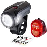 SIGMA - LED-fietsverlichtingsset Aura 35 en NUGGET II | StVZO-goedgekeurd, batterij-aangedreven voor- en achterlicht