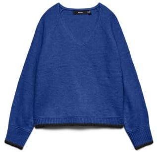 VERO MODA Vmaquarius Ls V-hals raglan trui Bf, surf The Web, S