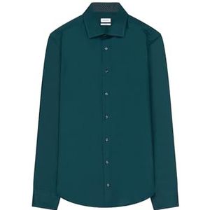 Seidensticker Heren 253480 Hemd, donkergroen, 45