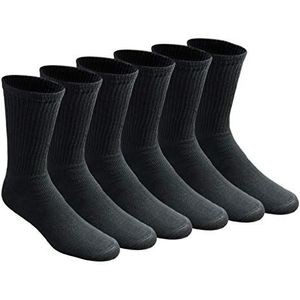 Dickies Crew universeel kussen sokken voor heren, 6/12 stuks, zwart (6 paar), groot, Zwart (6 paar), L