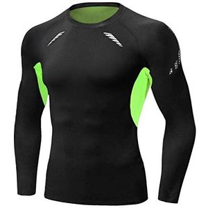Sykooria Sportief compressie-T-shirt voor heren, ademend, sneldrogend, hardlopen, gym-training, fietsen