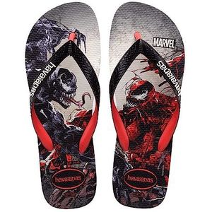 Havaianas Unisex Top Marvel Teenslippers, Robijn Rood Zwart, 4.5/5 UK