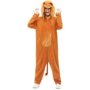 Lion Costume, Brown, with Hooded Jumpsuit, (M)